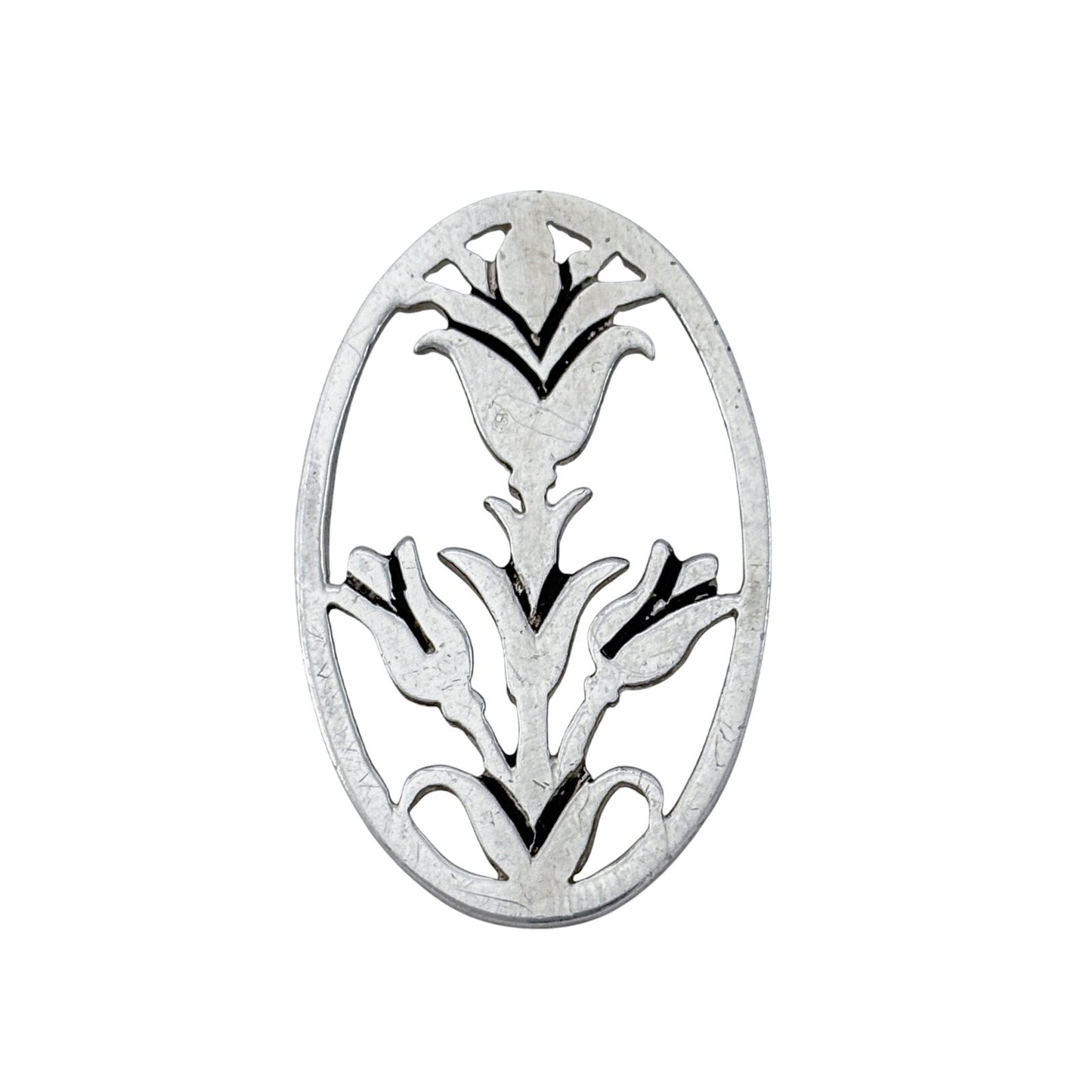 Vintage Sterling Silver 925 Floral Openwork Pendant