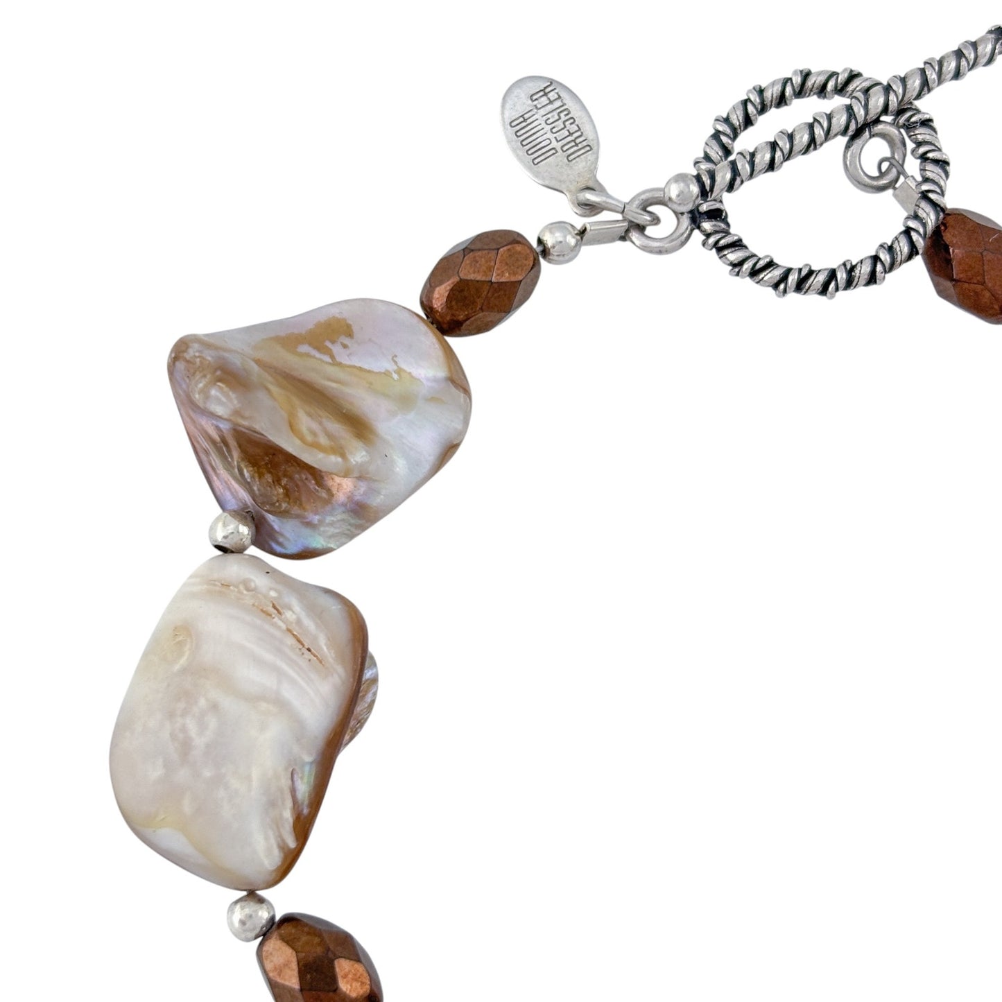 Vintage Sterling Silver 925 Mother Of Pearl Bracelet 7.5"