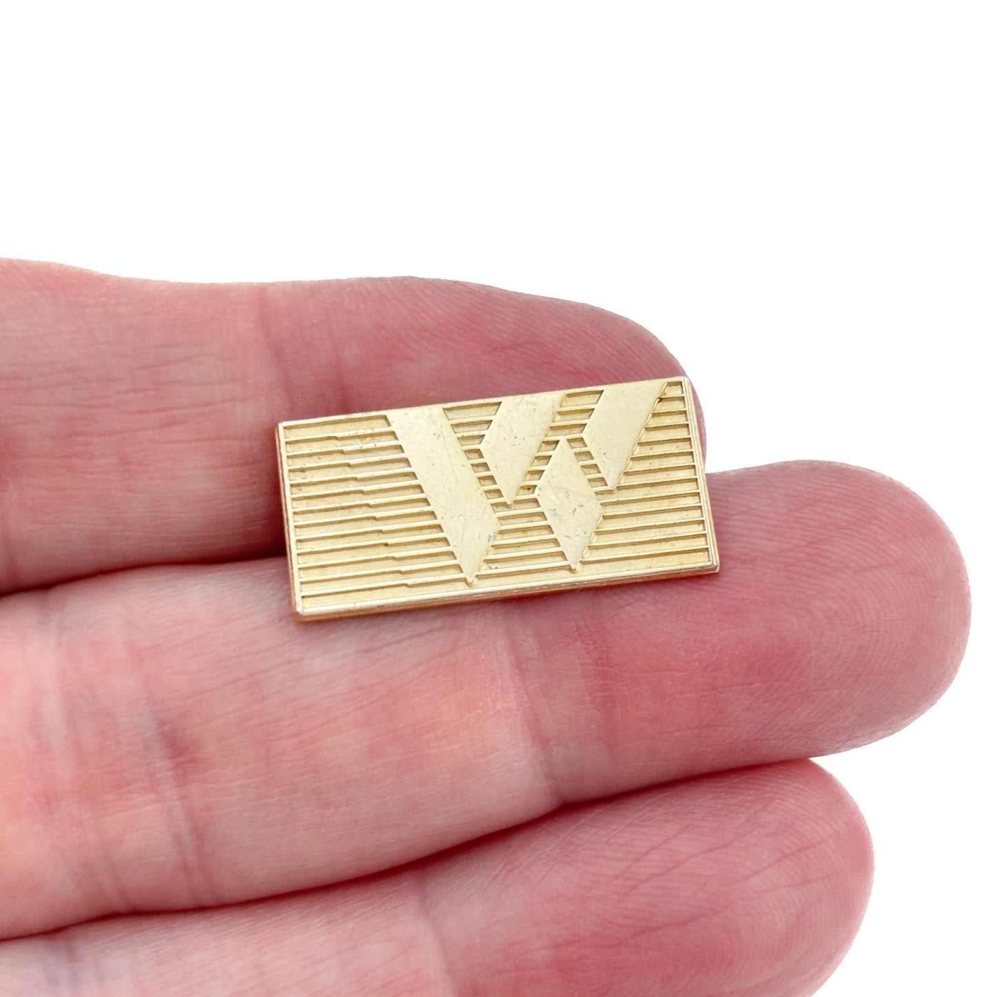 Vintage Gold-Tone Sterling Silver 925 W Monogram Tie Tack