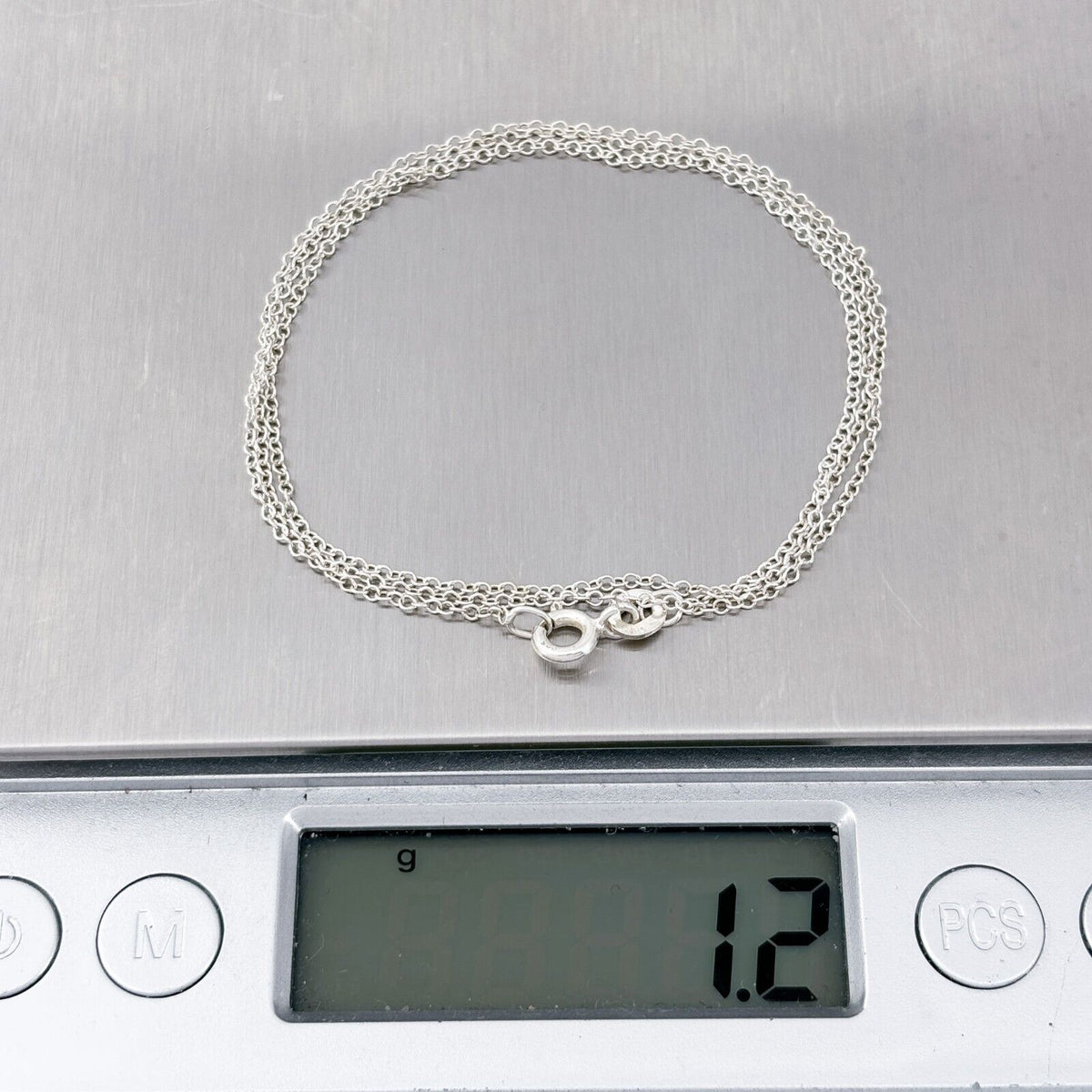 Vintage Sterling Silver 925 Delicate Cable Chain Necklace 18"