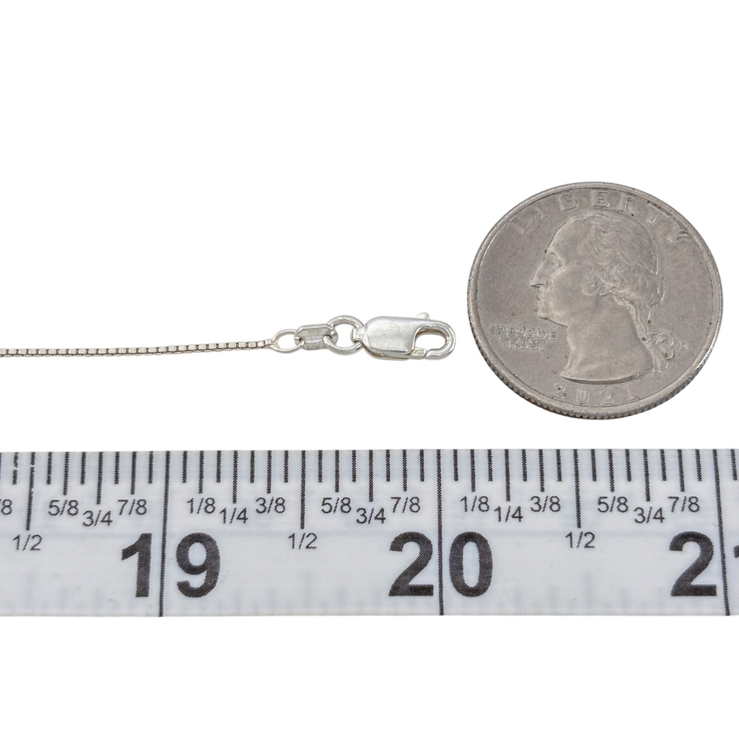 Vintage Italian Sterling Silver 925 Box Link Chain Necklace 20"