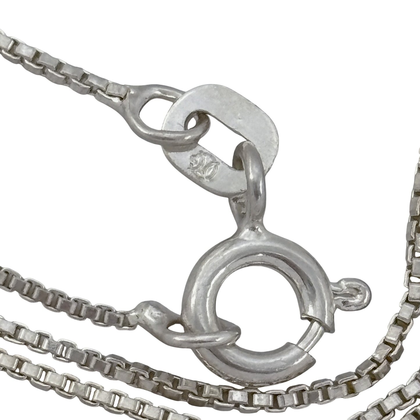 Vintage Italy Sterling Silver 925 Box Link Chain Necklace 18"
