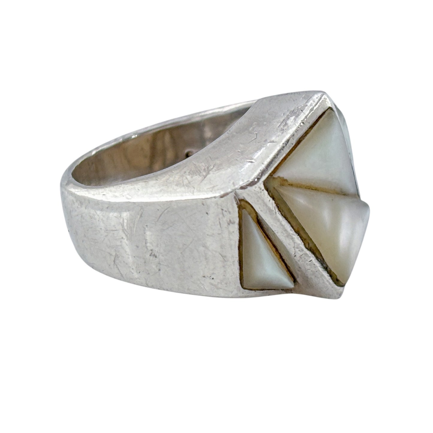 Vintage Sterling Silver 925 Mother of Pearl Ring Size 7.5