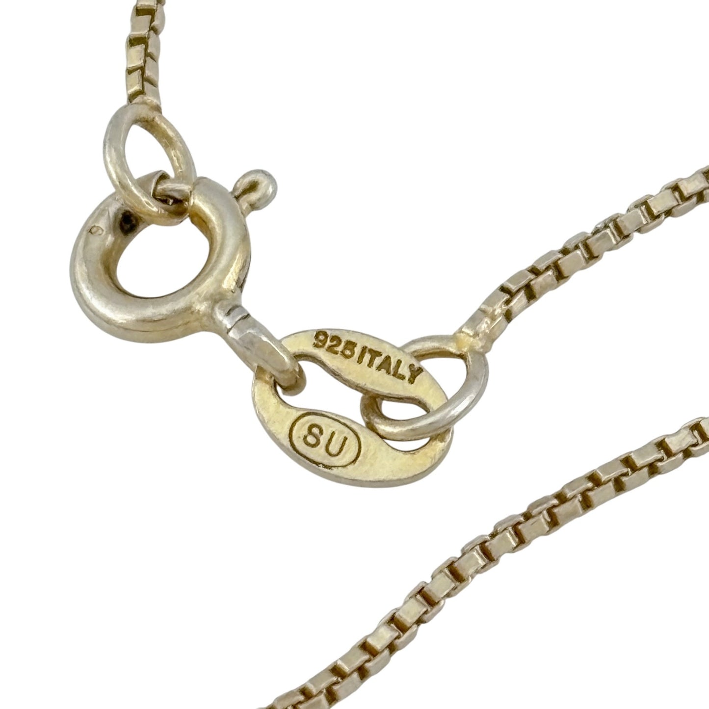 Vintage Italian Gold-Tone Sterling Silver 925 Box Chain Necklace 19"