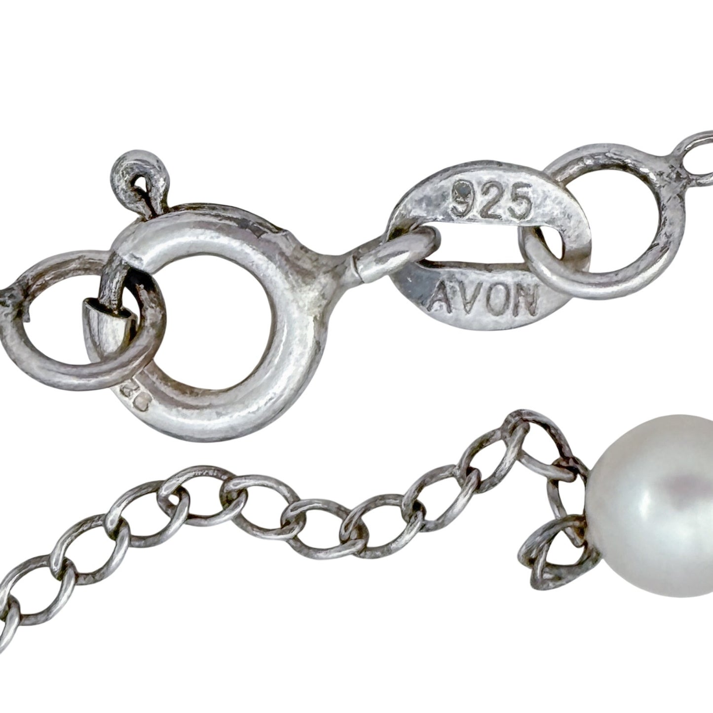 Vintage Sterling Silver 925 Graduated Pearl Necklace 16"