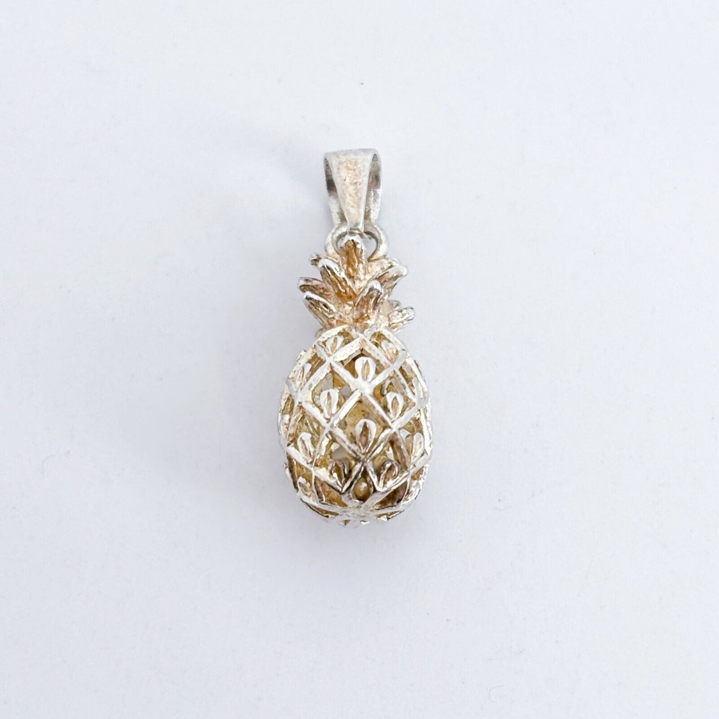 Vintage Sterling Silver 925 Filigree Pineapple Pendant