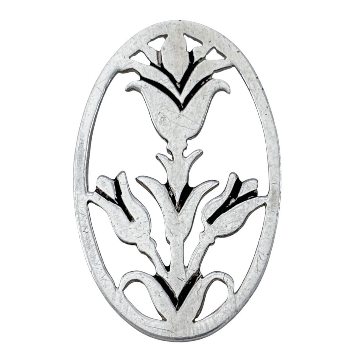 Vintage Sterling Silver 925 Floral Openwork Pendant