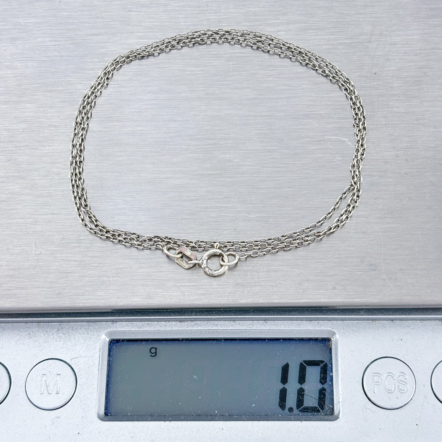 Vintage Italian Sterling Silver 925 Cable Link Chain Necklace 19.5"