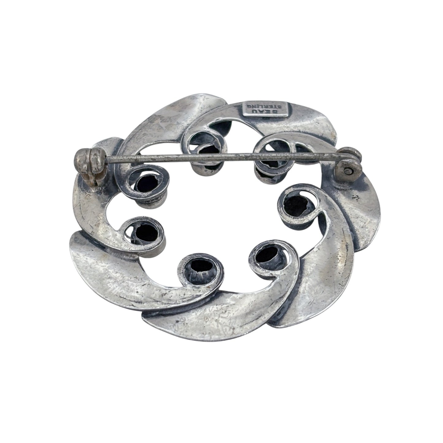 Vintage Sterling Silver 925 Leaf Wreath Brooch
