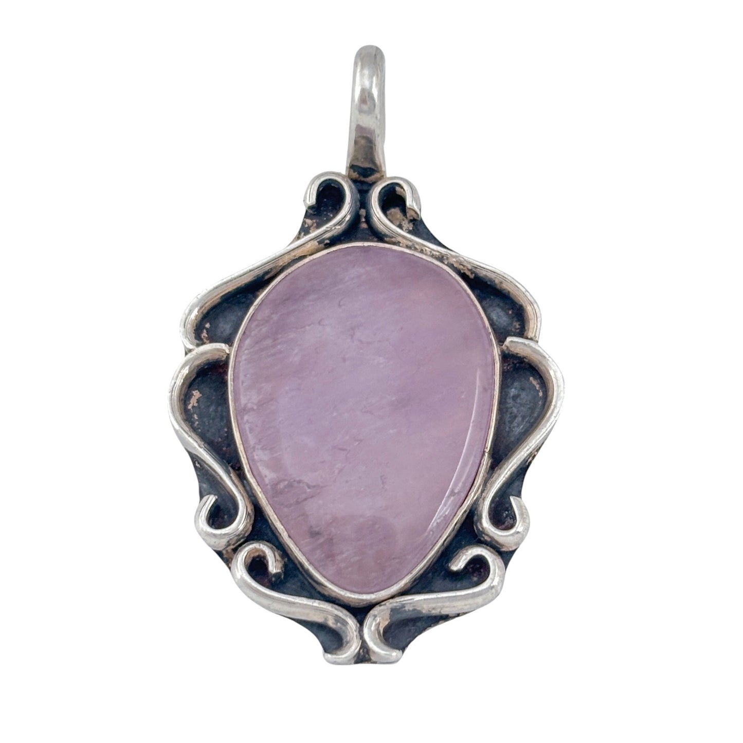 Vintage Sterling Silver 925 Rose Quartz Pendant