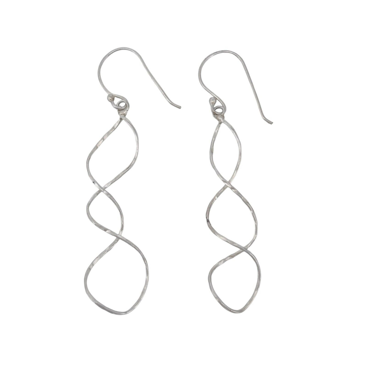 Vintage Sterling Silver 925 Twisted Drop Dangle Earrings