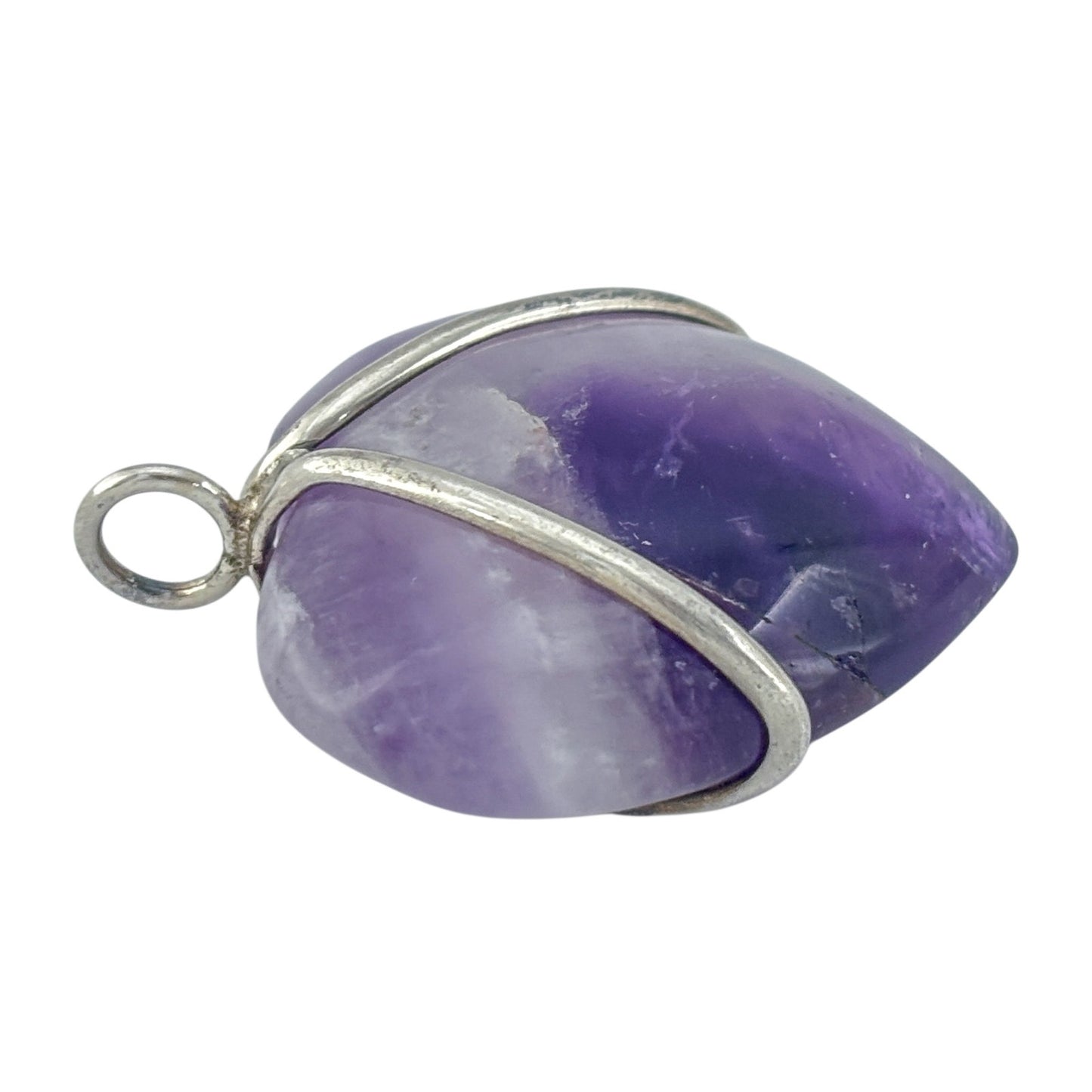 Vintage Sterling Silver 925 Amethyst Heart Pendant