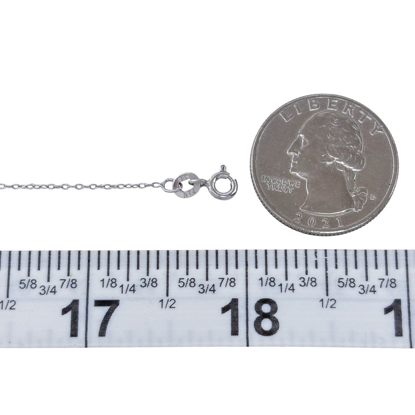 Vintage Sterling Silver 925 Cable Link Chain Necklace 18"