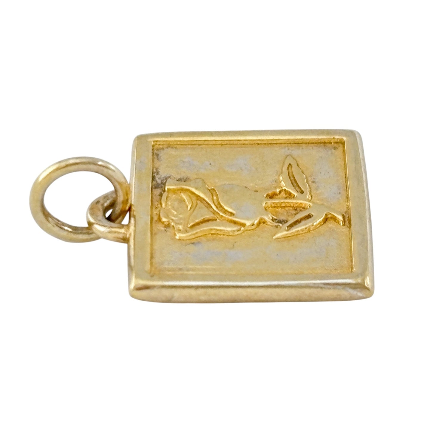 Vintage Gold-Tone Sterling Silver 925 Rose Charm