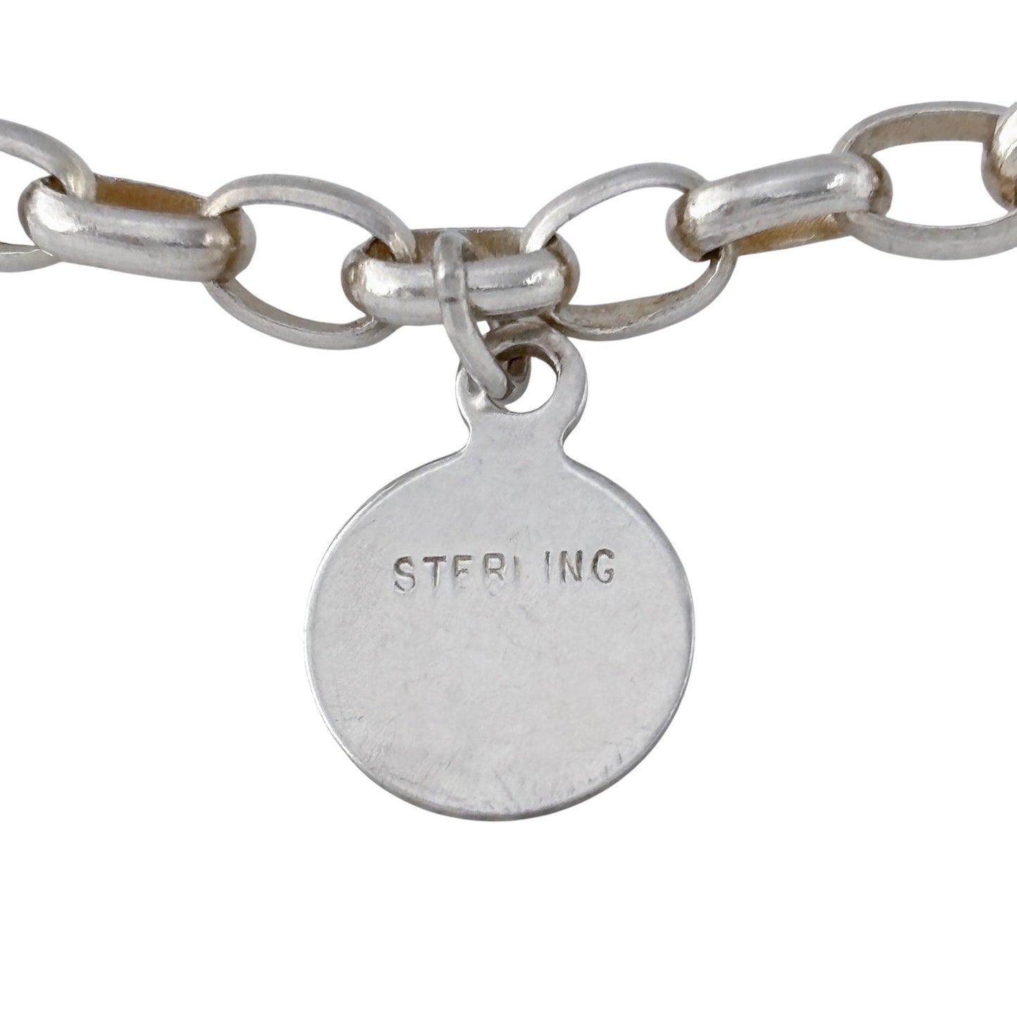Vintage Sterling Silver 925 Initial L Charm Bracelet 7.25"