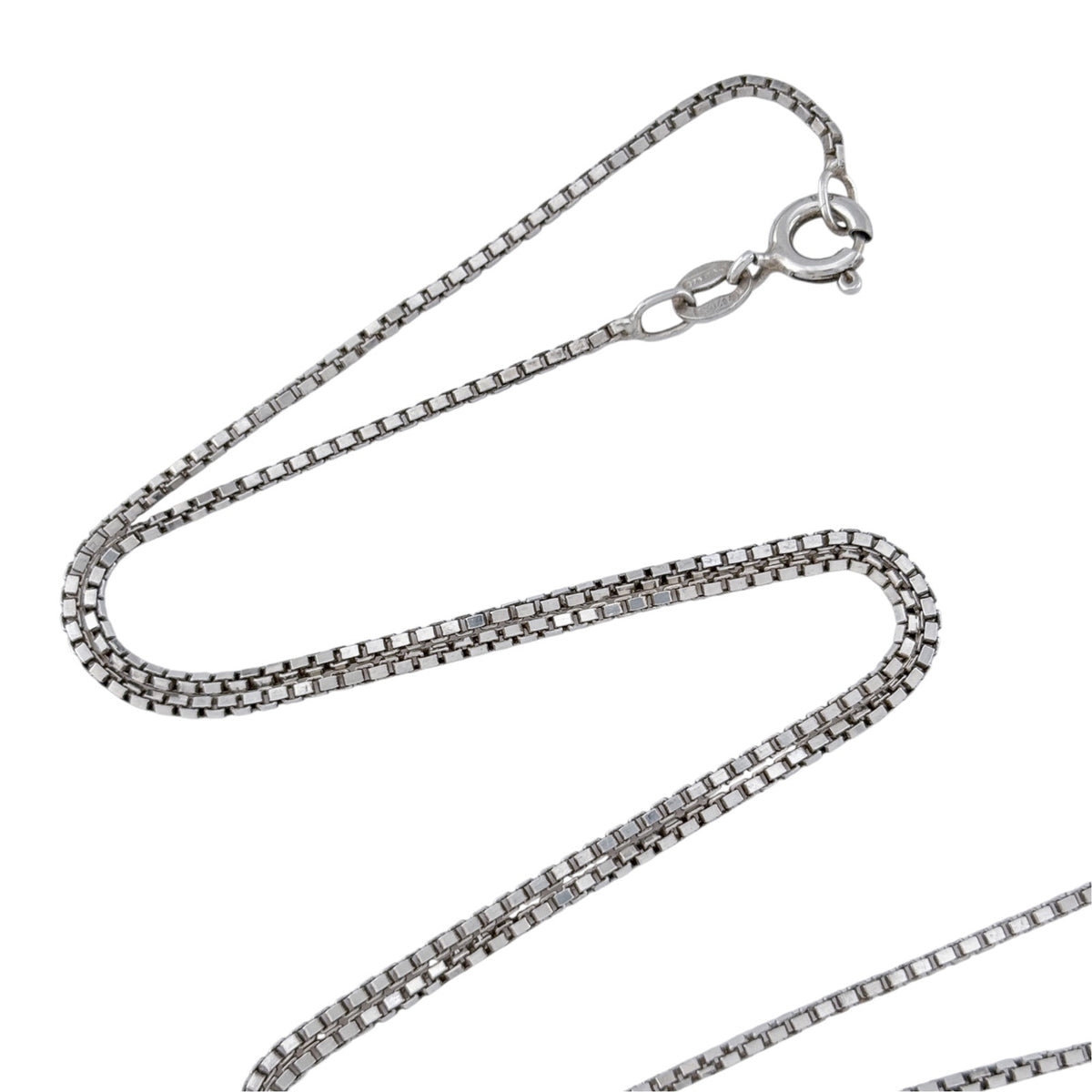 Vintage Italy Sterling Silver 925 Box Chain Necklace 18"