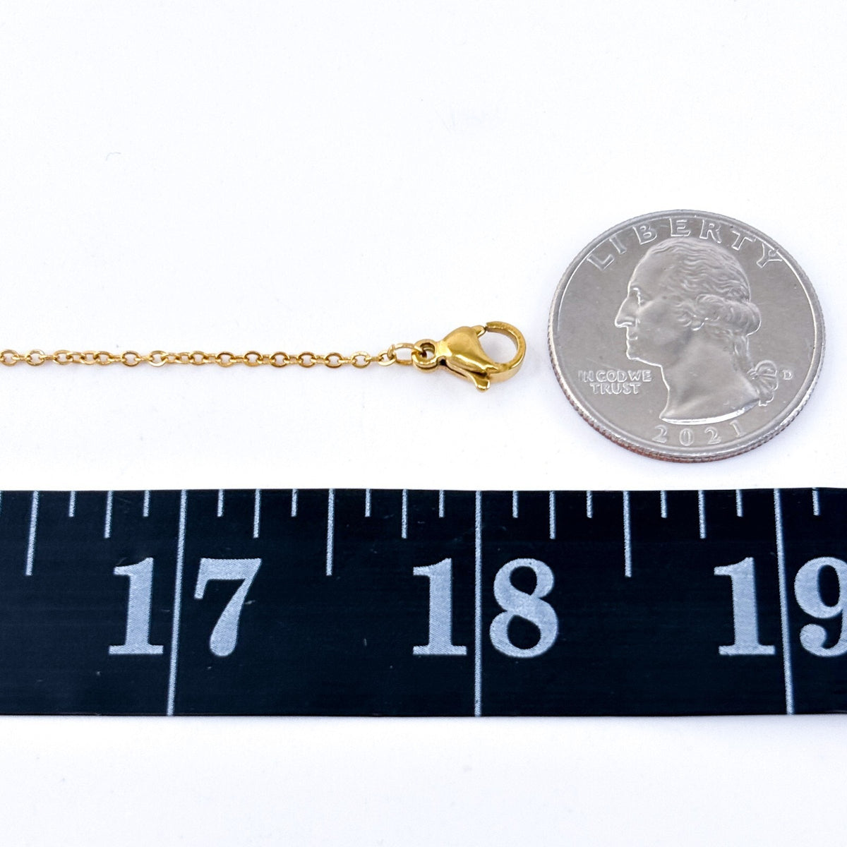 Vintage Gold-Tone Stainless Steel Cable Chain Necklace 16–18" Adjustable