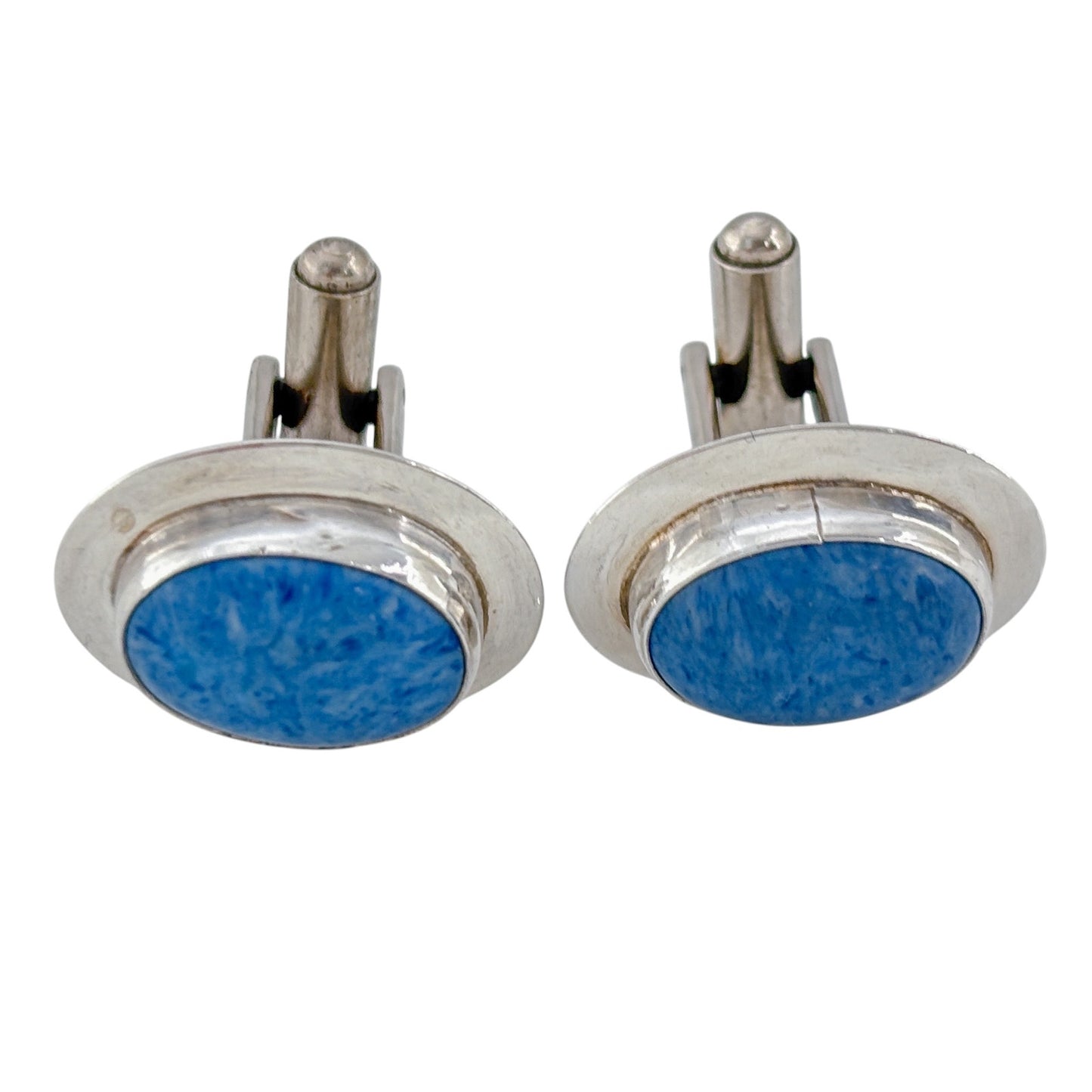 Vintage Sterling Silver 925 Sodalite Cuff Links