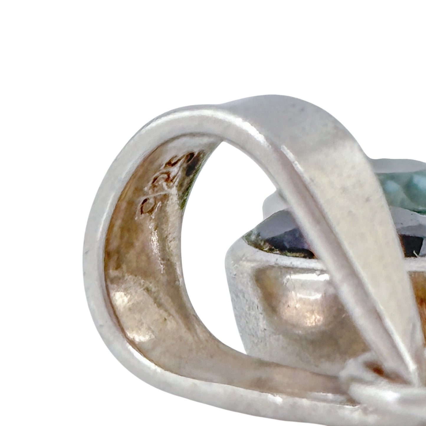 Vintage Sterling Silver 925 Multi Gem Heart Pendant