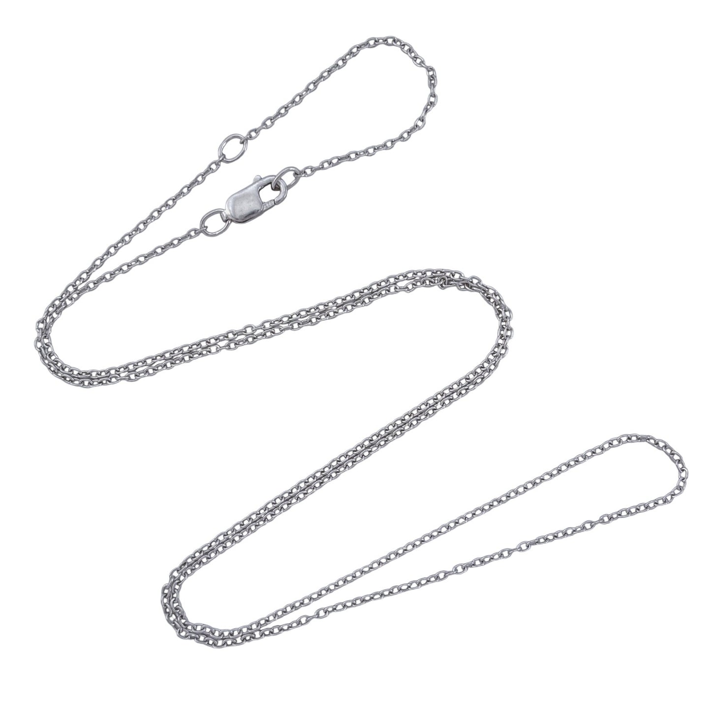 Vintage Sterling Silver 925 Cable Link Chain Necklace 16"-18"