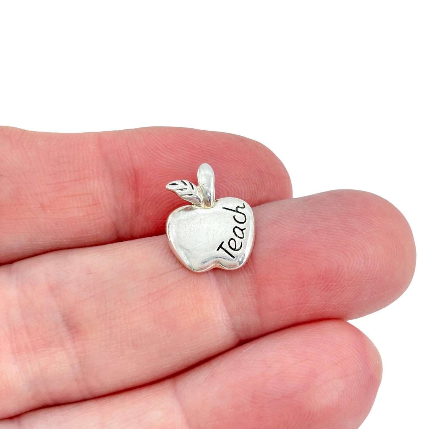 Vintage Sterling Silver 925 Teacher Apple Charm