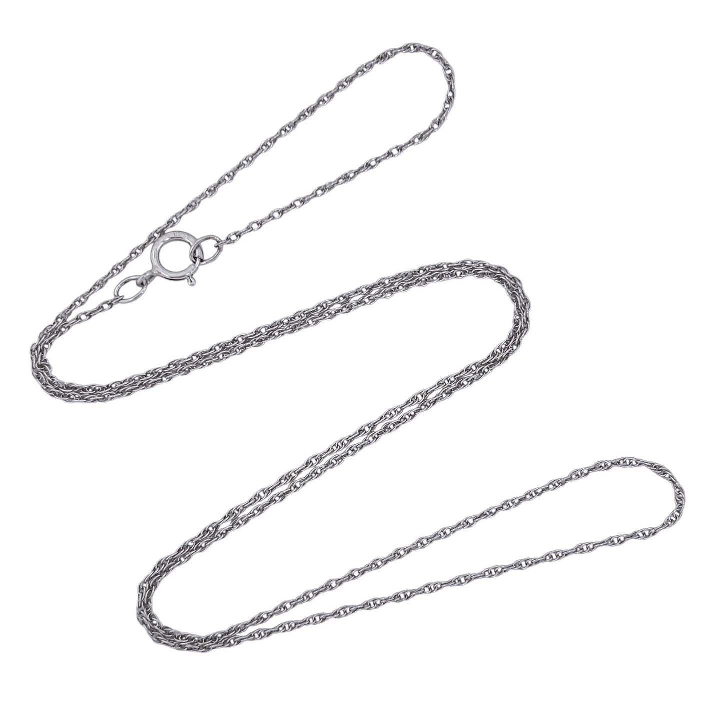 Estate Sterling Silver 925 1.1mm Rope Chain Necklace 18"