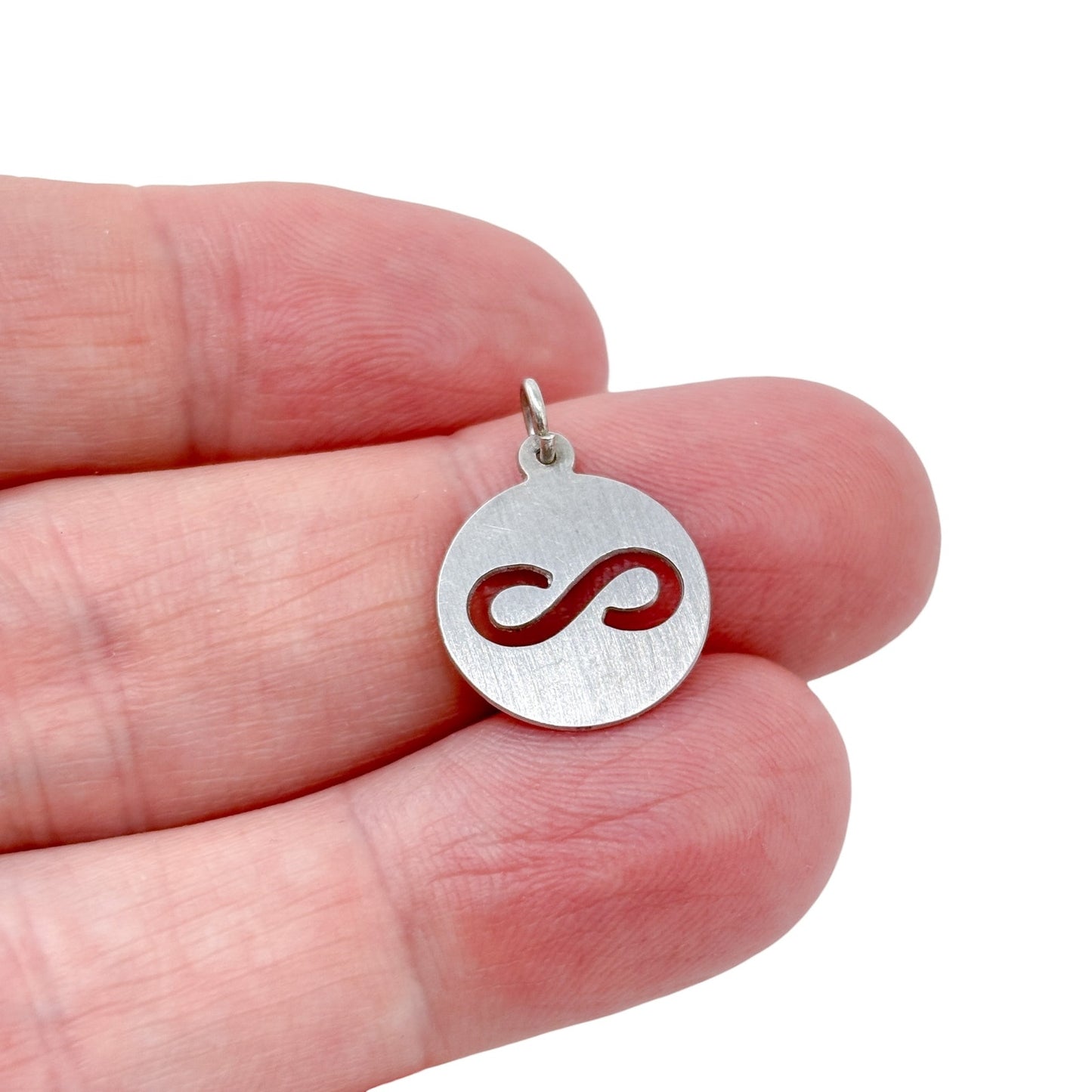 Vintage Sterling Silver 925 Infinity Disc Charm