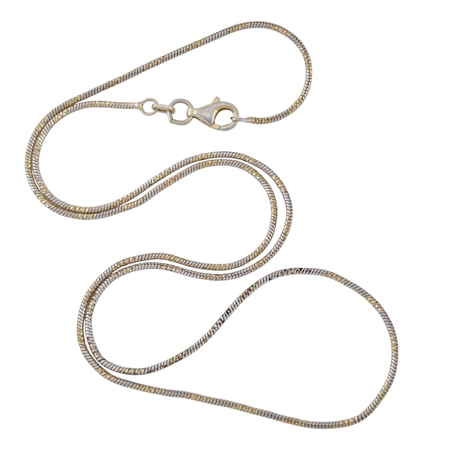 Vintage Sterling Silver 925 Snake Chain Necklace 18"