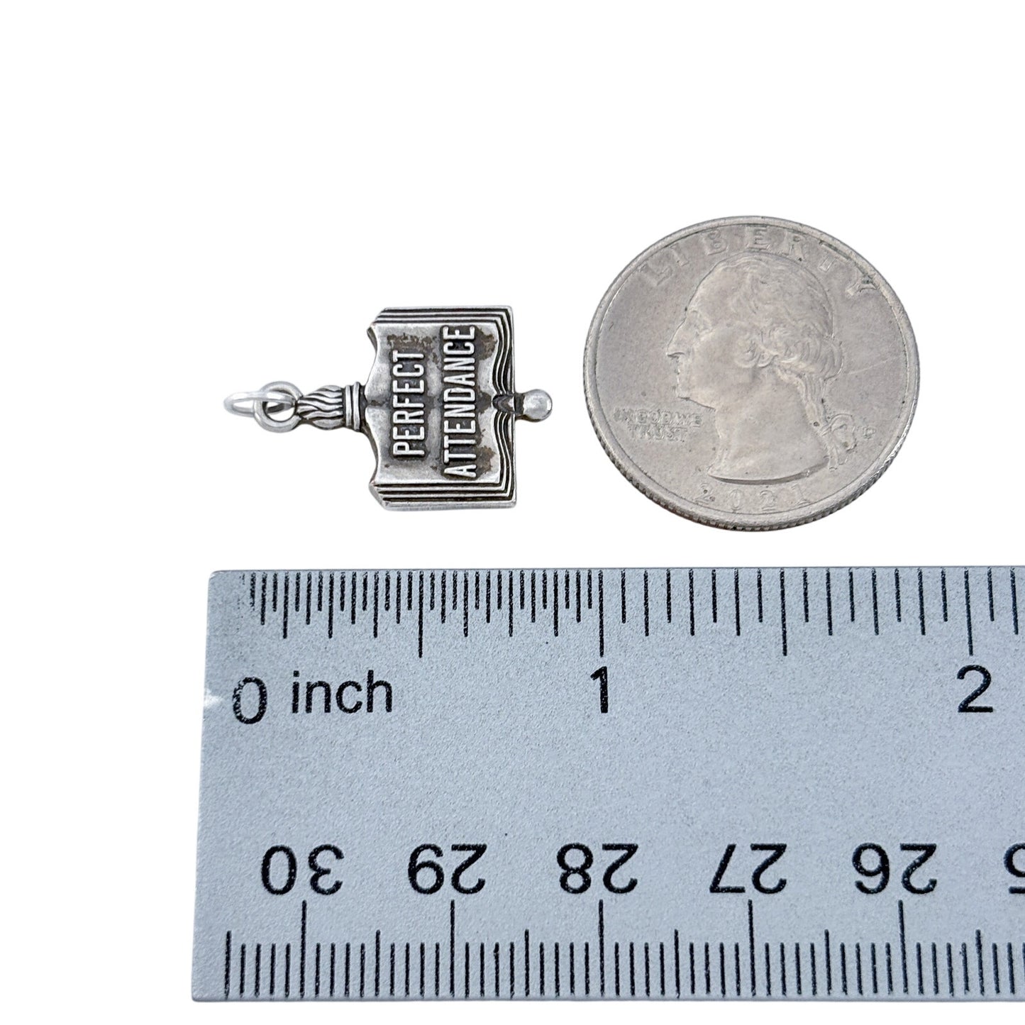 Vintage Sterling Silver 925 ABWA Perfect Attendance Book Charm