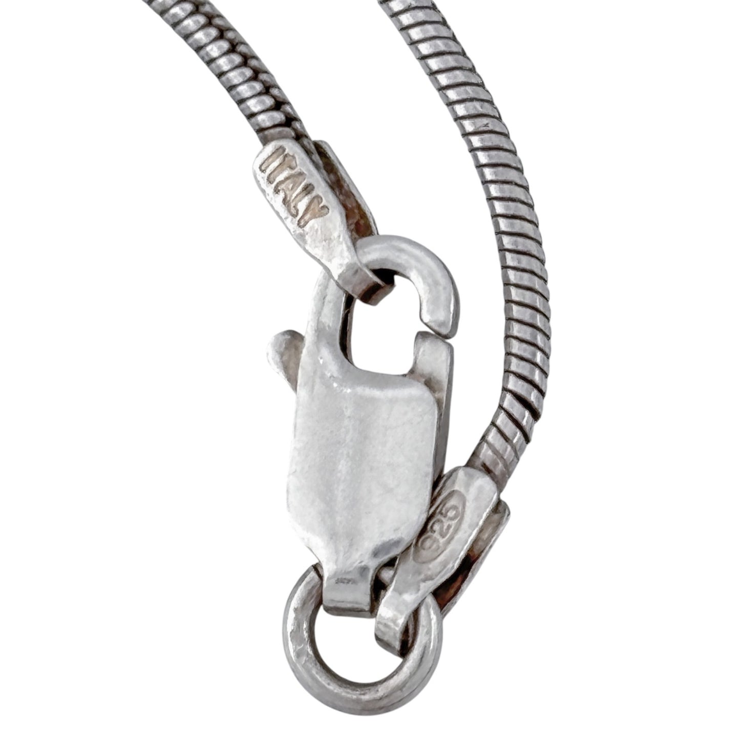 Vintage Italy Sterling Silver 925 Snake Chain Necklace 17.5"