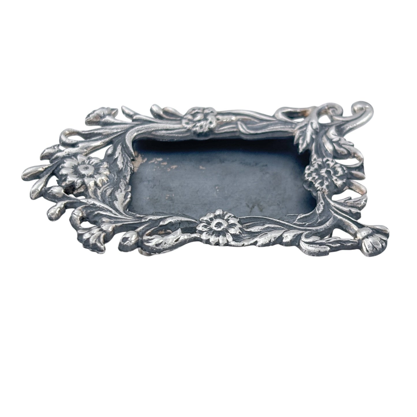 Vintage Sterling Silver 925 Floral Frame Brooch