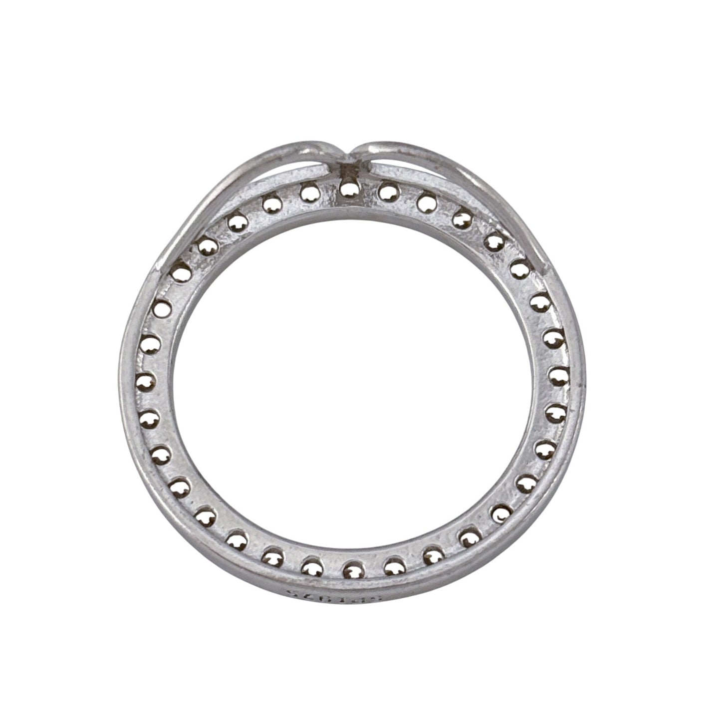 Vintage Sterling Silver 925 Cubic Zirconia Circle Pendant