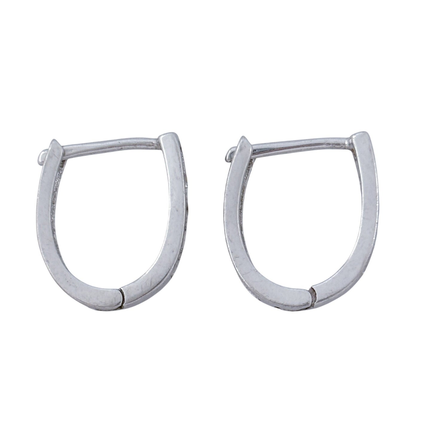 Vintage Sterling Silver 925 Cubic Zirconia Huggie Hoop Earrings