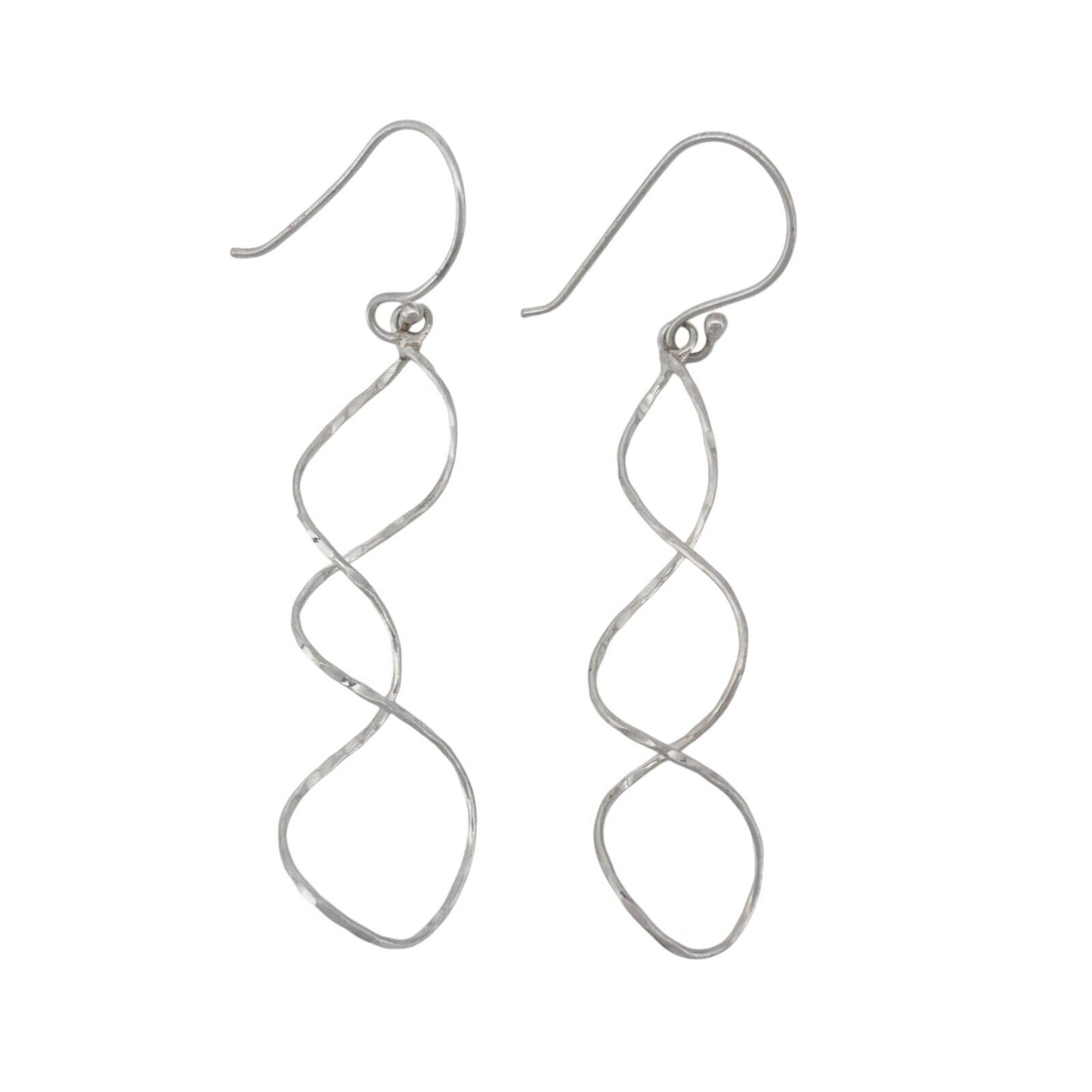 Vintage Sterling Silver 925 Twisted Drop Dangle Earrings