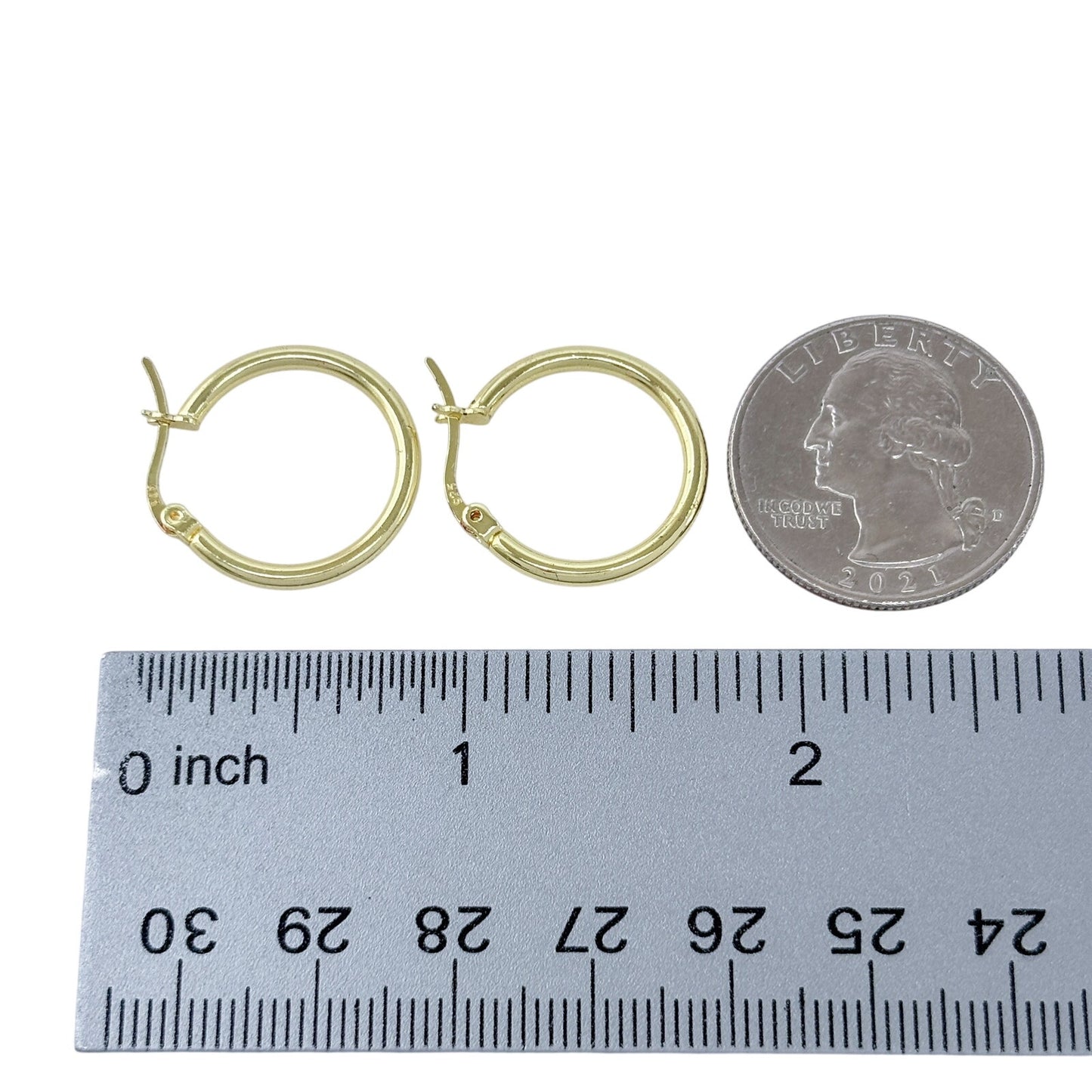 Vintage Gold-Tone Sterling Silver 925 Hoop Earrings