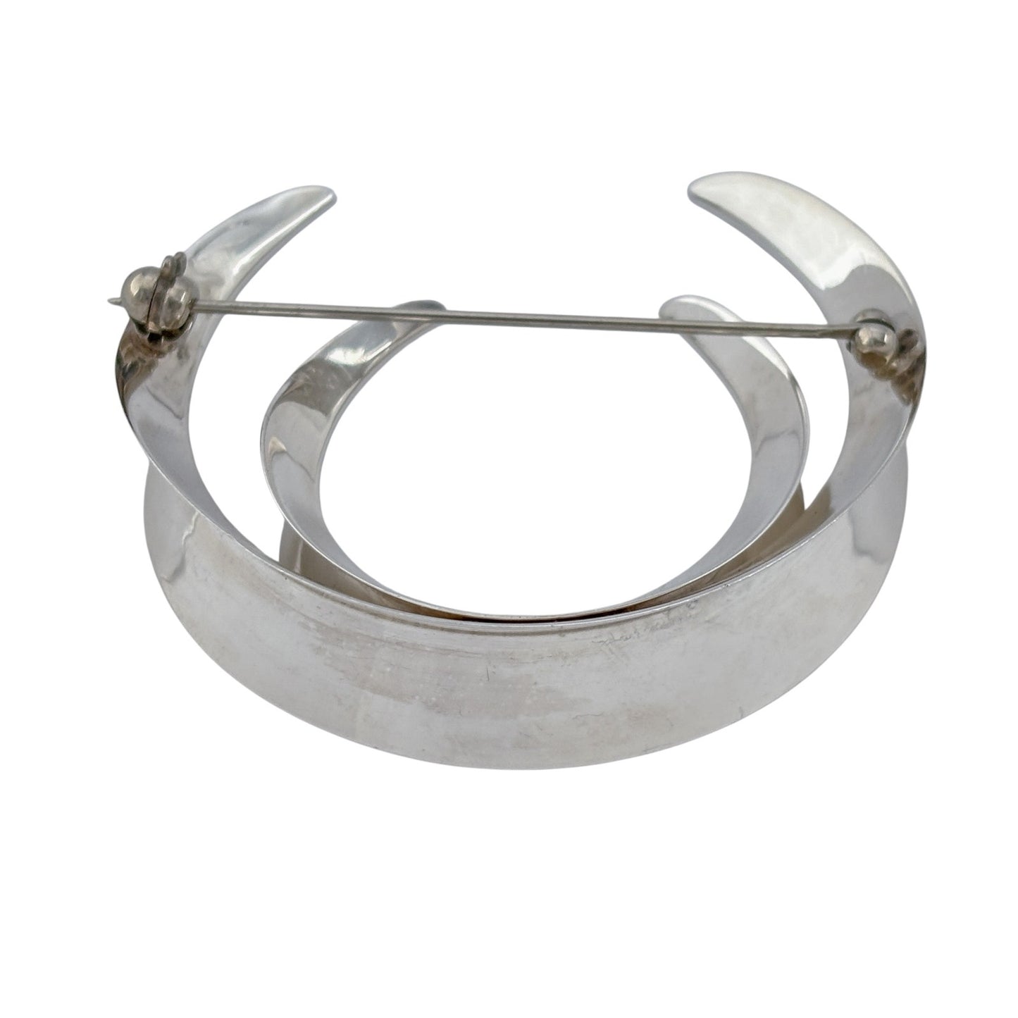 Vintage Sterling Silver 925 Crescent Brooch
