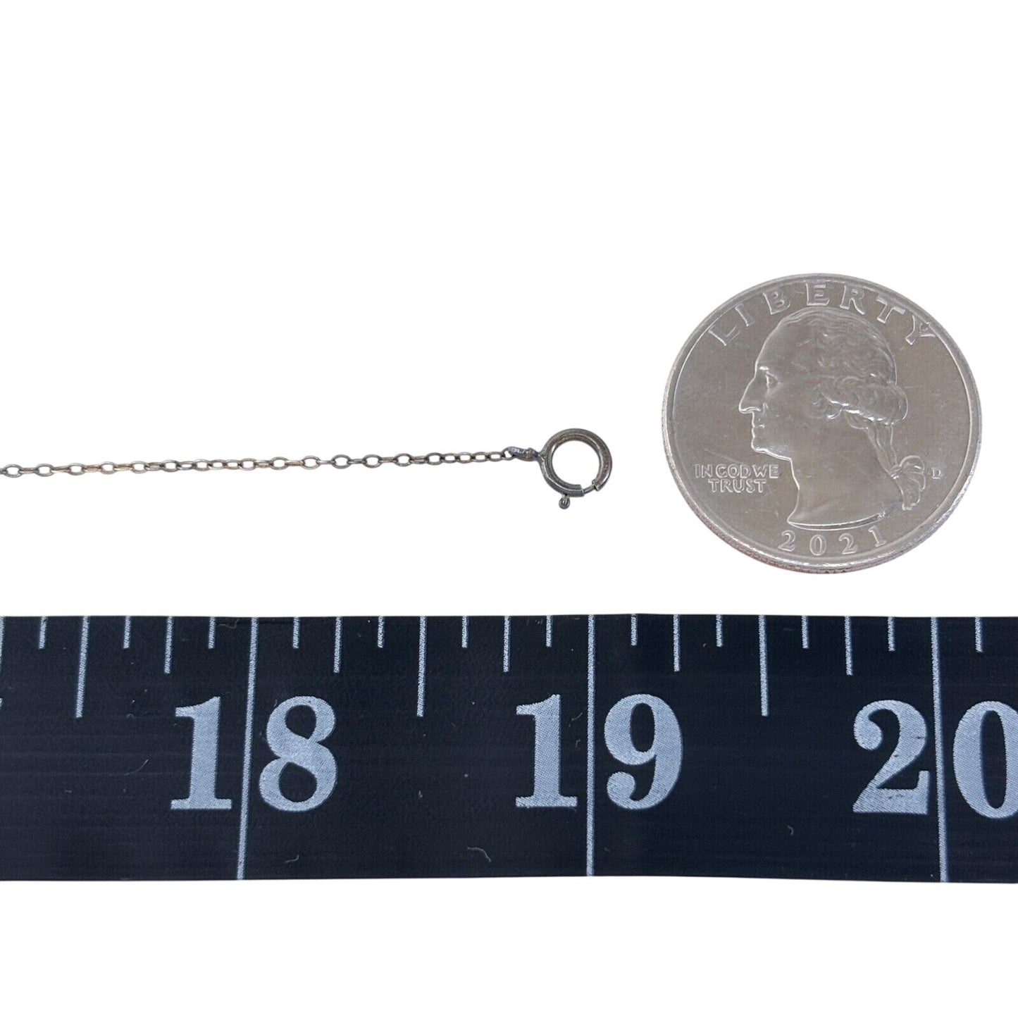 Vintage Silver-Tone Cubic Zirconia Bar Necklace 17"-19"