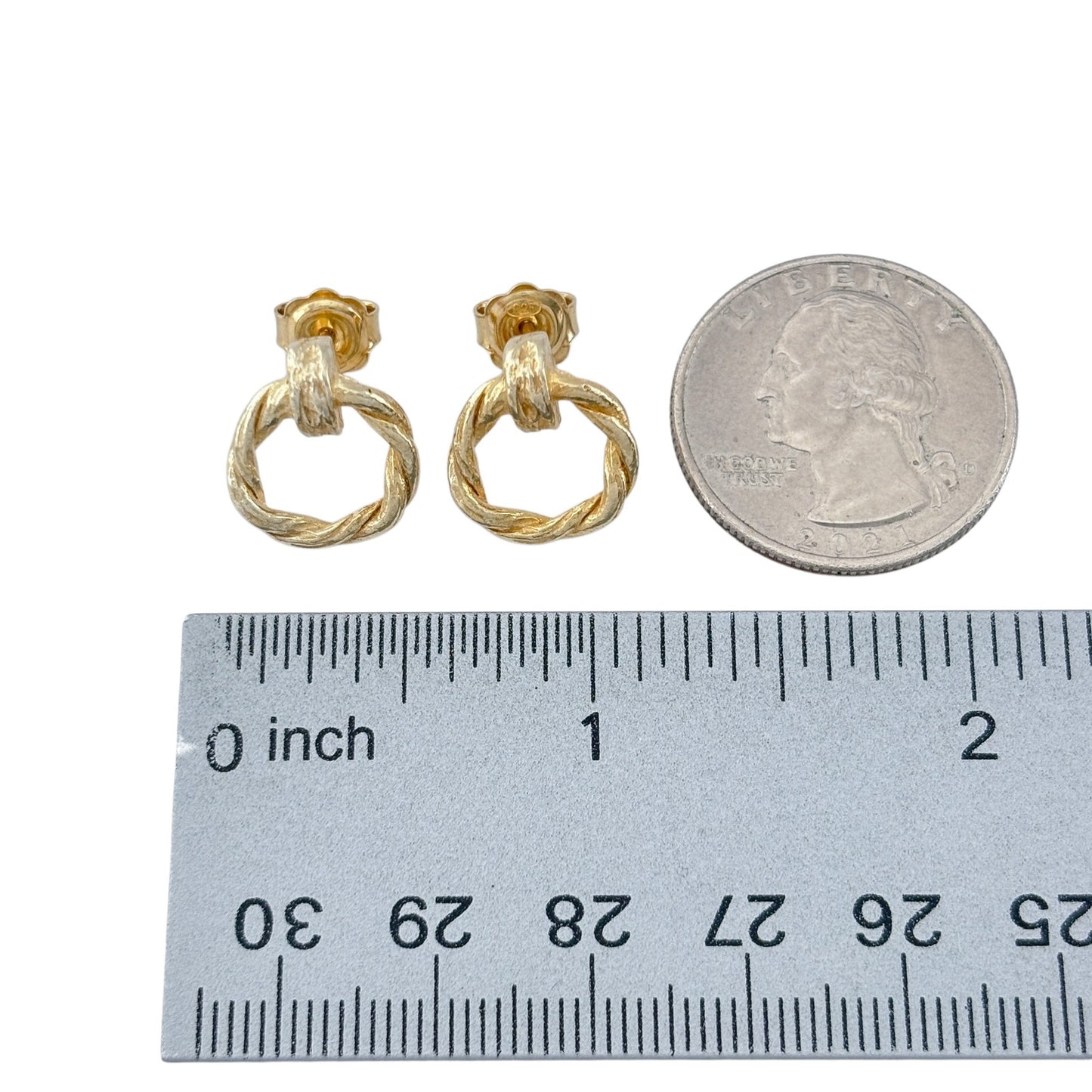 Vintage Gold-Tone Sterling Silver 925 Doorknocker Earrings