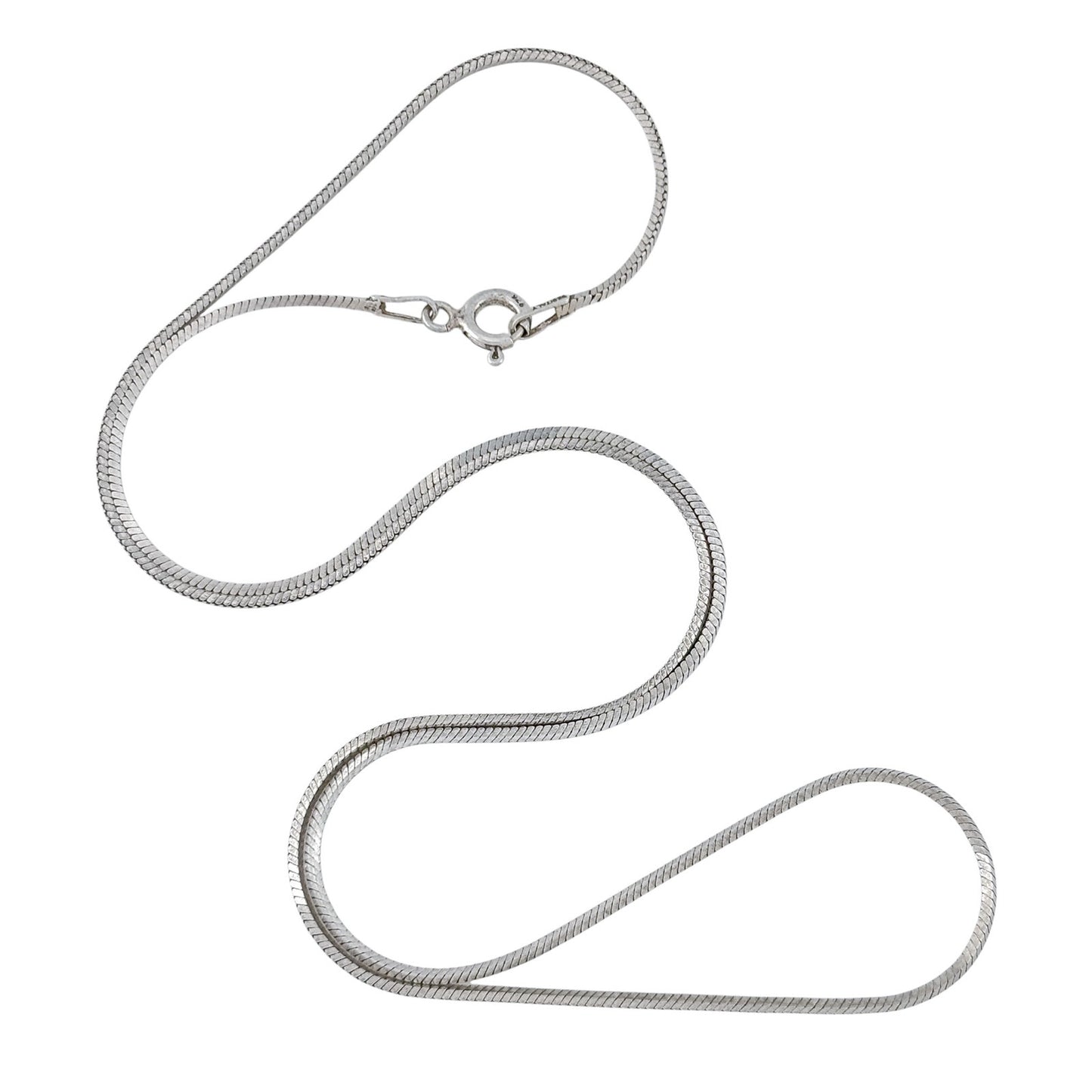 Vintage Italy Sterling Silver 925 Snake Chain Necklace 18"