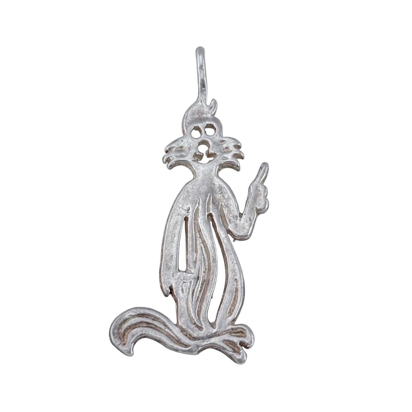 Vintage Sterling Silver 925 Sylvester The Cat Cut-Out Charm