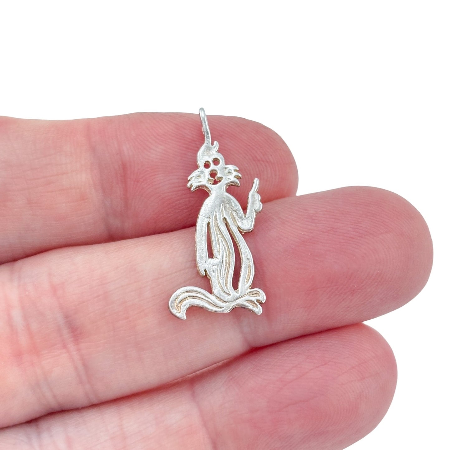 Vintage Sterling Silver 925 Sylvester The Cat Cut-Out Charm