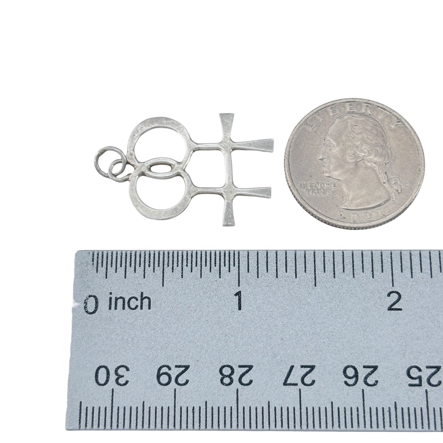 Vintage Sterling Silver 925 Double Venus Lesbian Pride Pendant