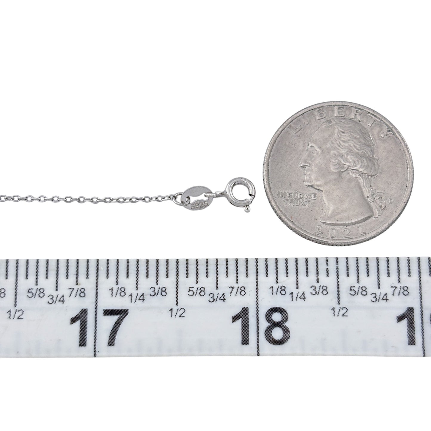 Vintage Sterling Silver 925 Cable Link Chain Necklace 18"