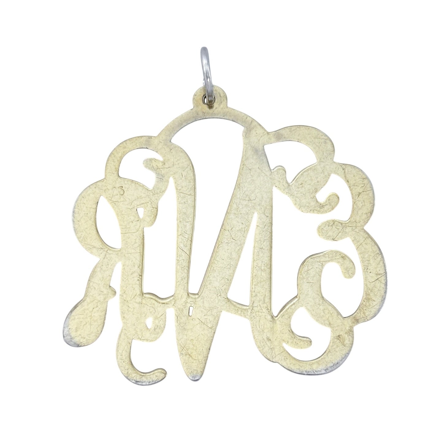 Vintage Gold-Tone Sterling Silver 925 ENR Monogram Pendant