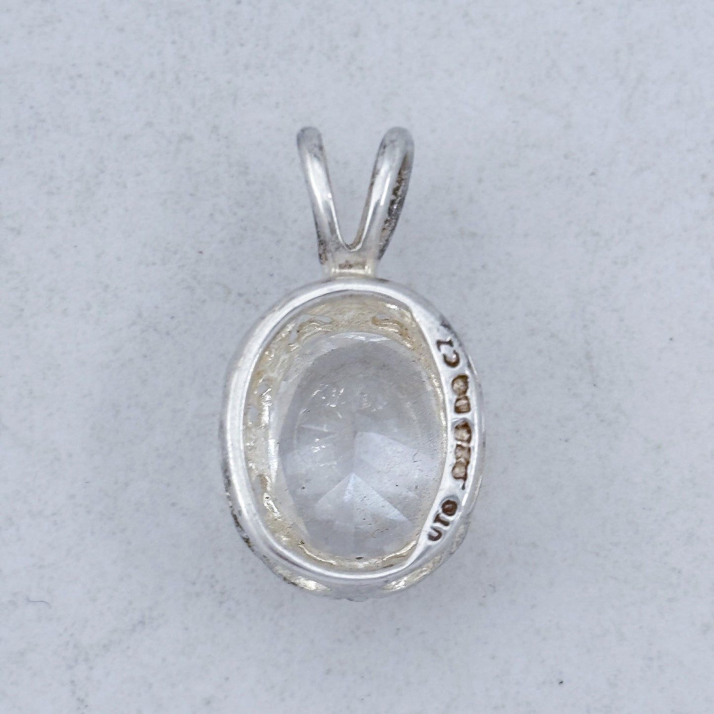 Vintage Sterling Silver 925 Cubic Zirconia Pendant
