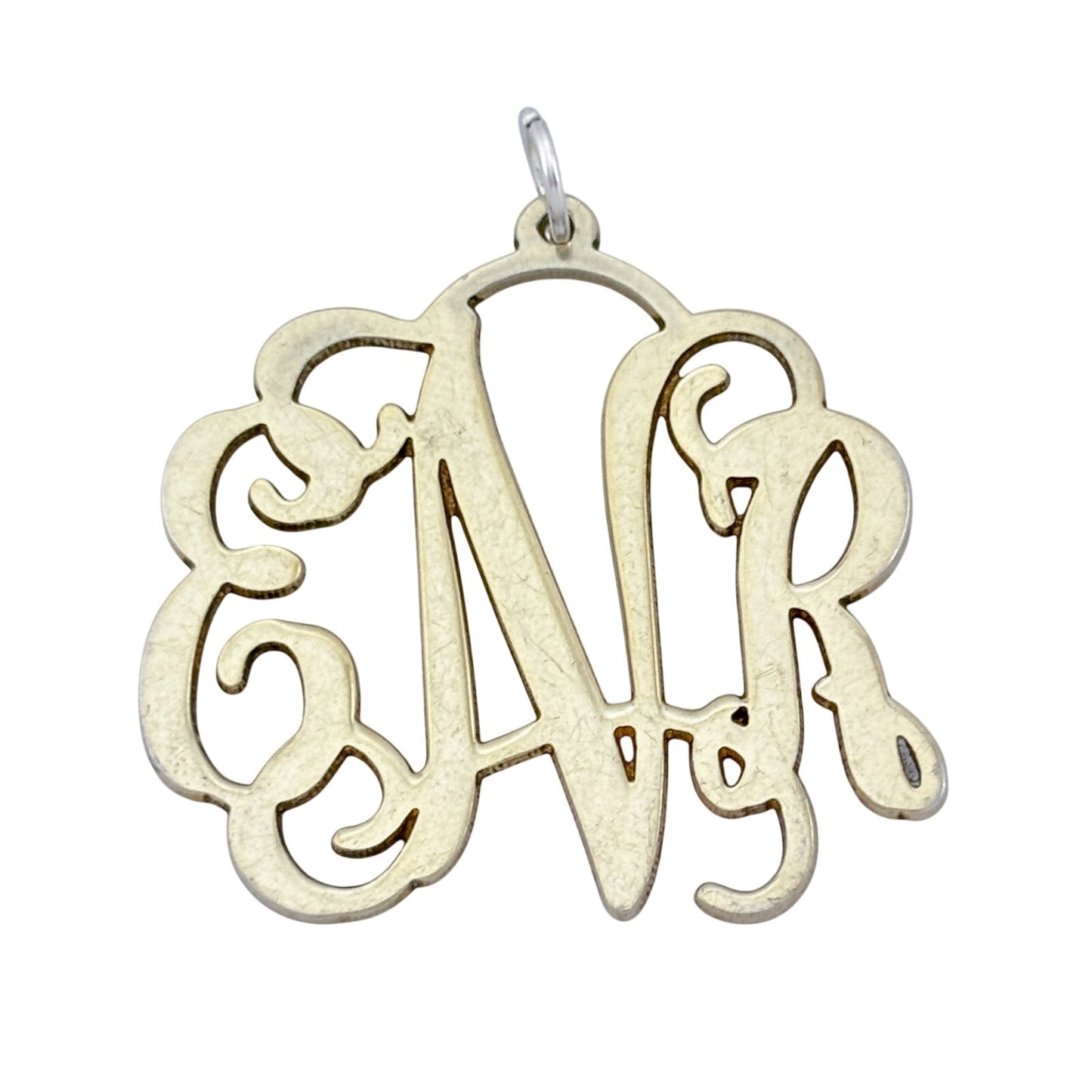 Vintage Gold-Tone Sterling Silver 925 ENR Monogram Pendant