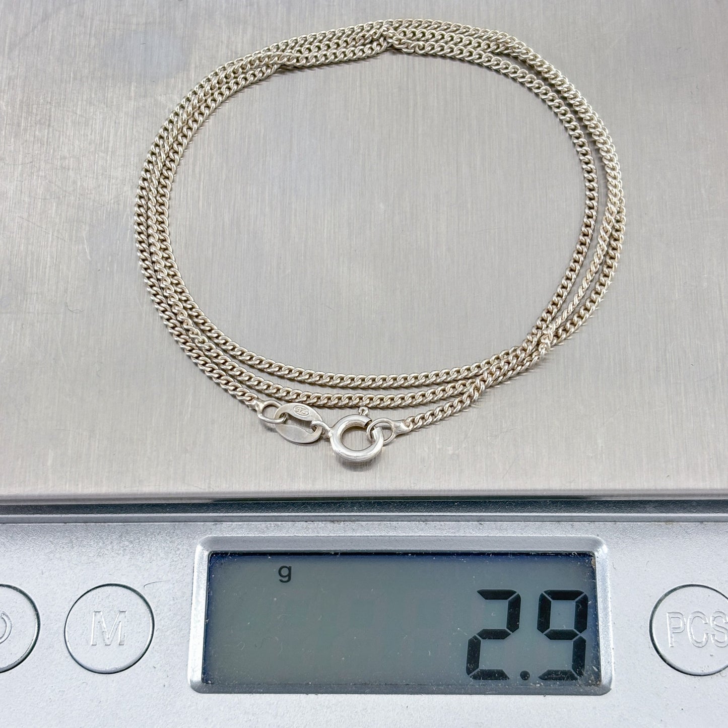 Vintage Sterling Silver 925 Curb Link Chain Necklace 18"