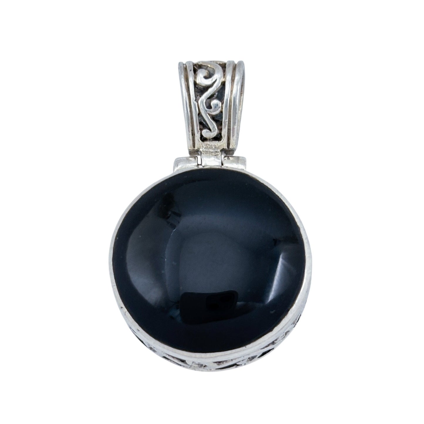Vintage Sterling Silver 925 Black Onyx Pendant