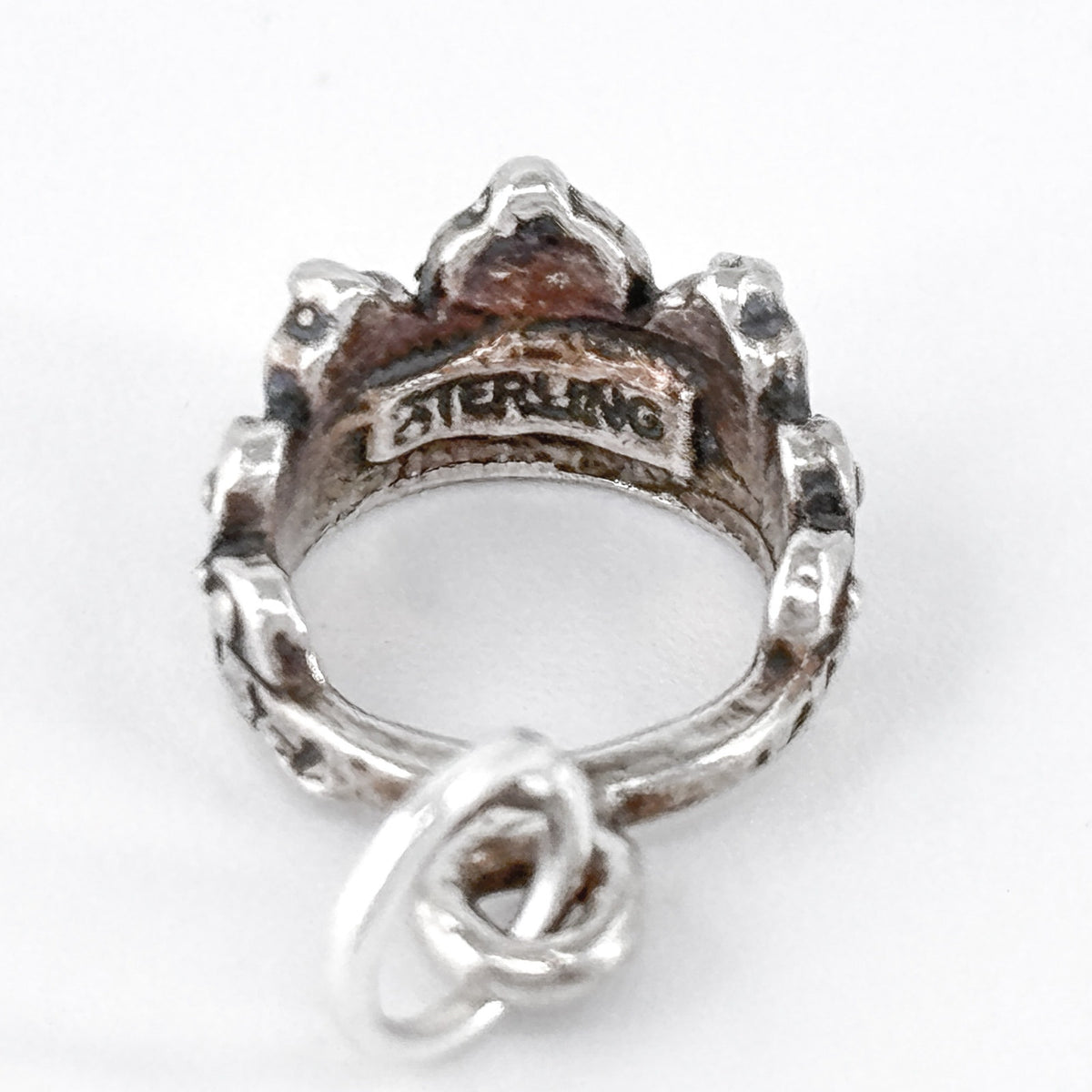 Vintage Sterling Silver 925 Ornate Crown Charm Pendant