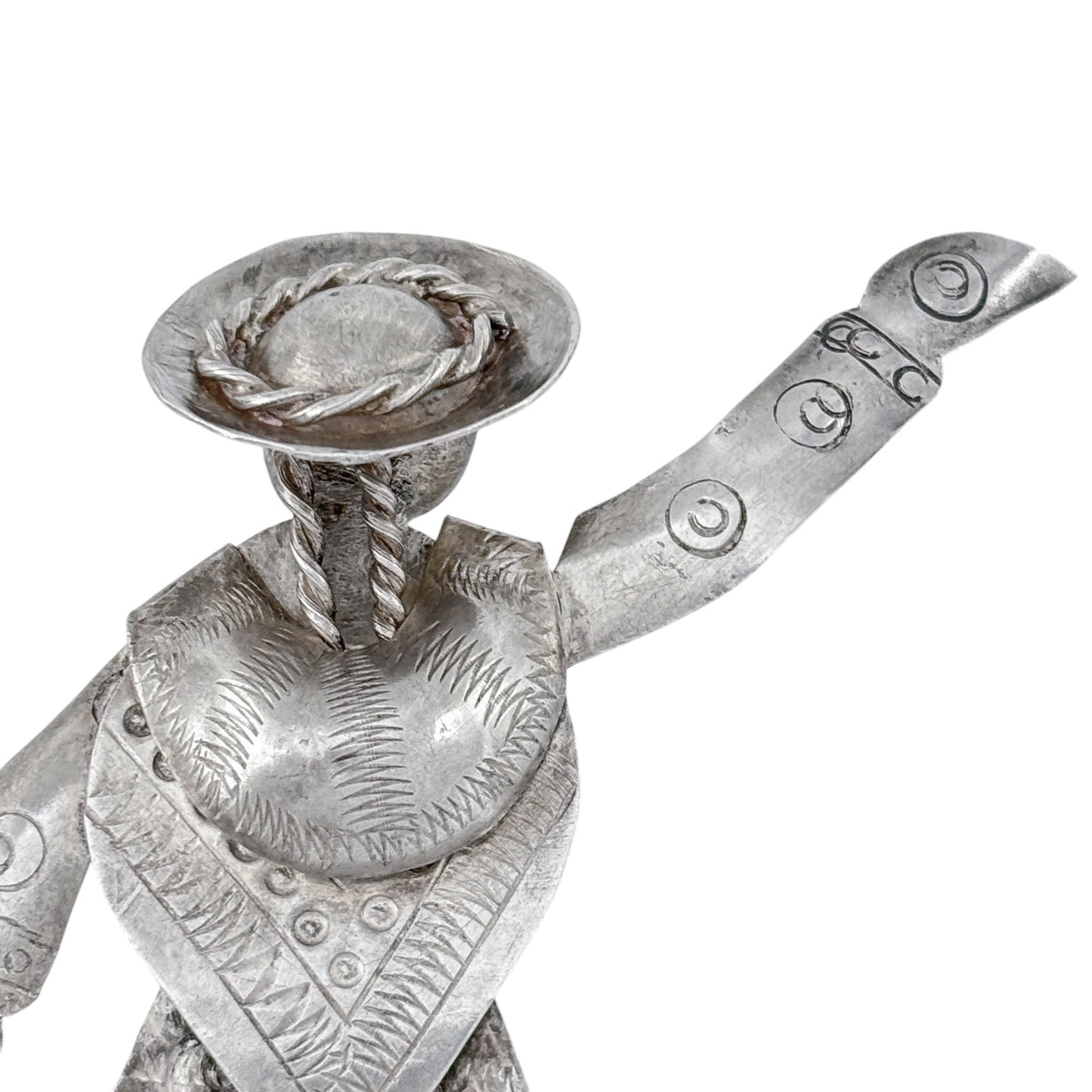 Vintage Peru Sterling Silver 925 Indigenous Woman Dancer Brooch